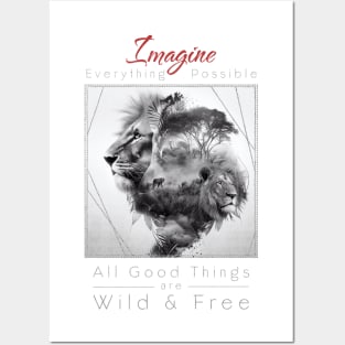 Lion Nature Outdoor Imagine Wild Free Posters and Art